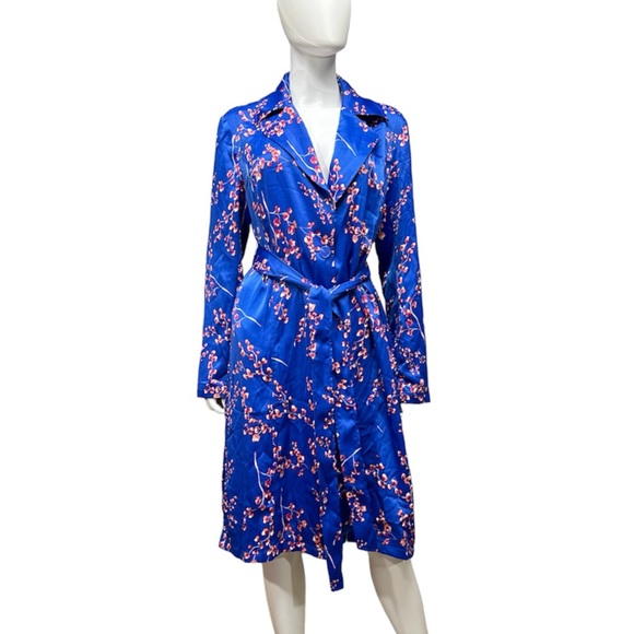 J Jason Wu Woven Printed Floral Trench Coat [AA106] - Picture 3 of 13